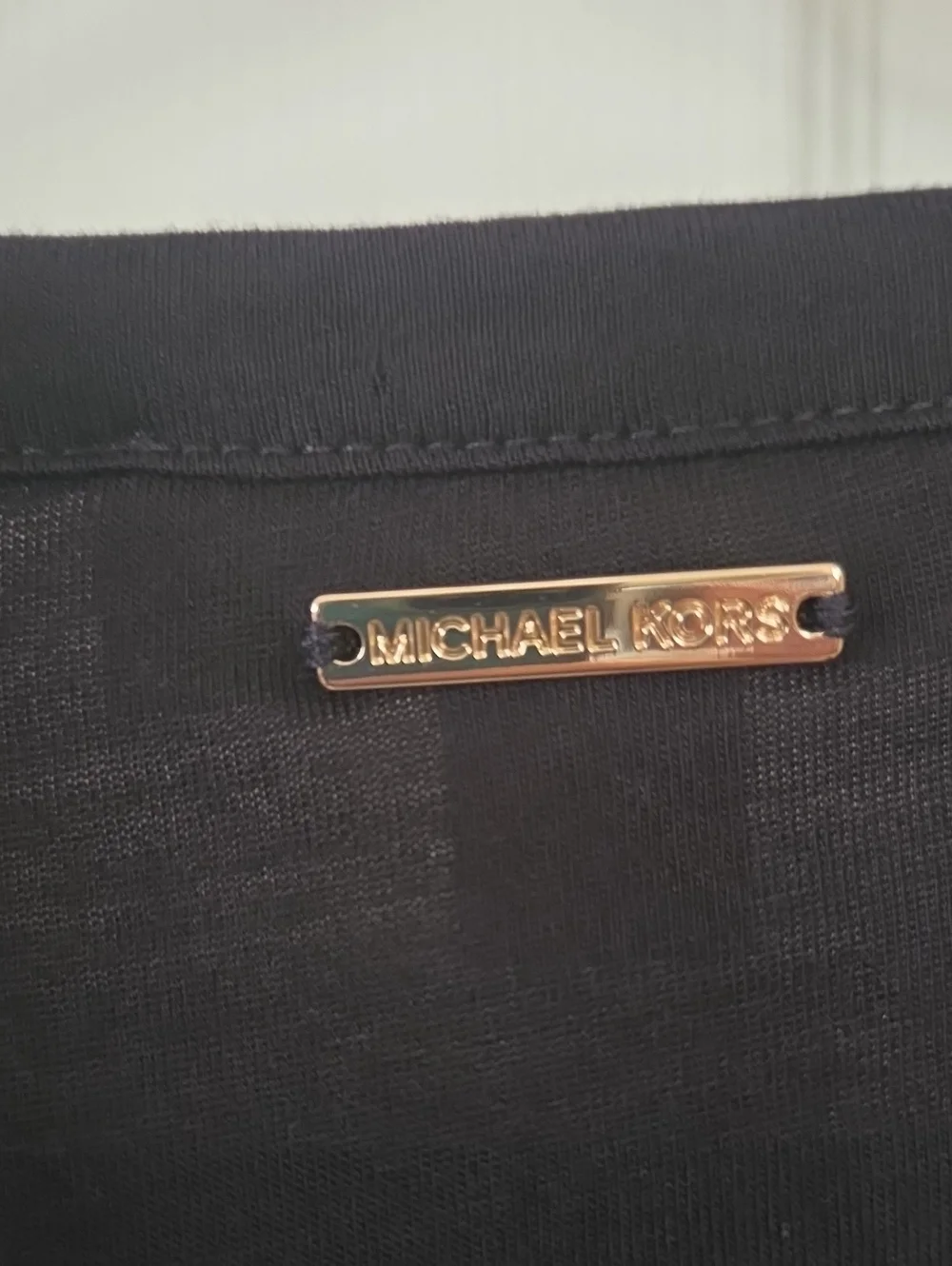 NWT -Michael Kors Black Short-Sleeve Top with Gold Details